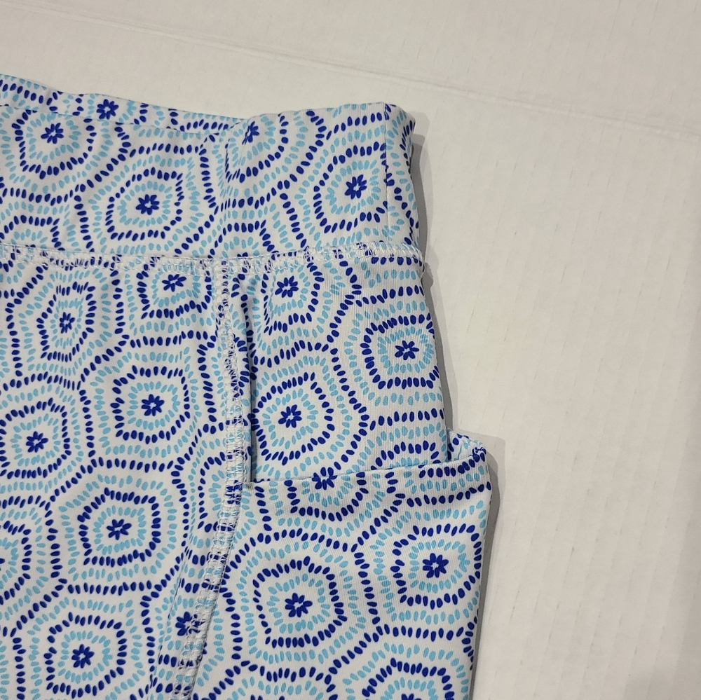 The Belyn Key Mesh Panel 16½" Skort Blue Glacier Burst Sz S - Picture 5 of 14
